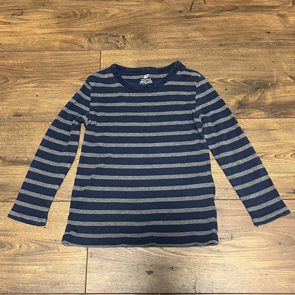 4/$20 H&M Organic Cotton 4-6Y striped shirt